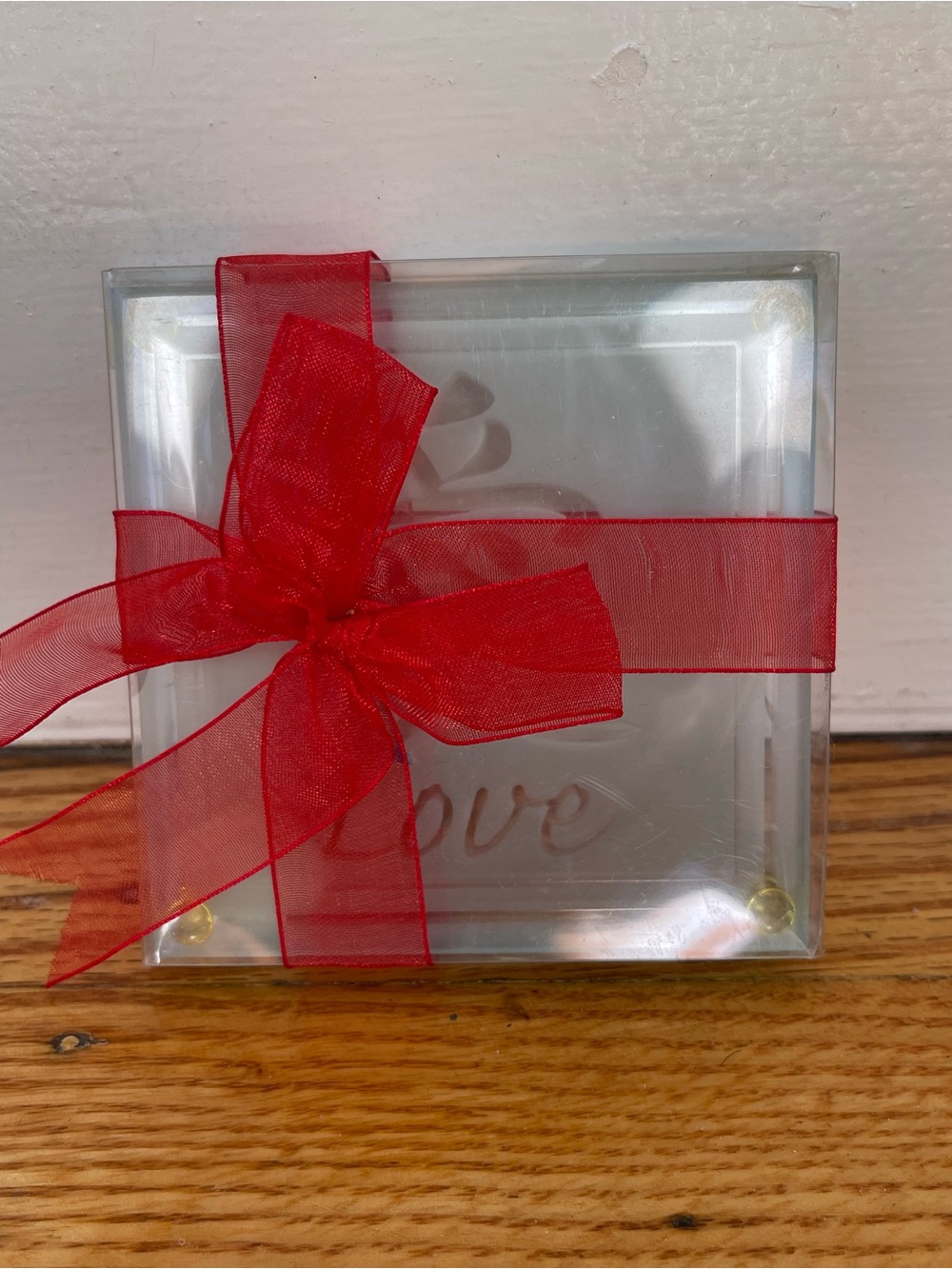 Kate Aspen Glass Coasters Set of 2 - Love in English and Chinese